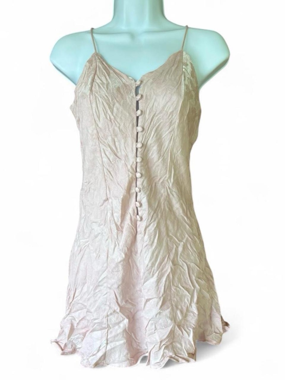 Vtg Victoria’s Secret Silky Light Pink Nighty Small Slip Dress Fairy Whimy Sexy